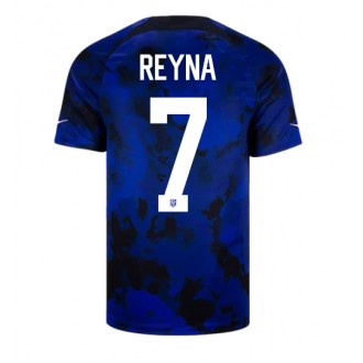 Förenta staterna Giovanni Reyna #7 Borta Kläder VM 2022 Kortärmad